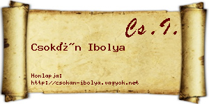 Csokán Ibolya névjegykártya